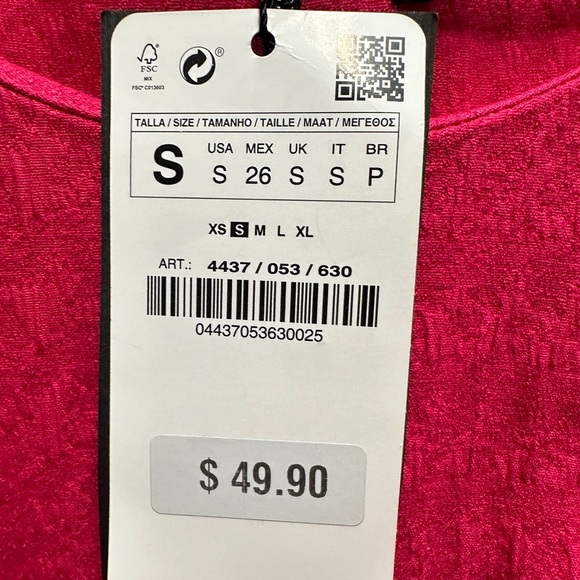 NWT Zara women’s hot pink dress small - Picture 2 of 5